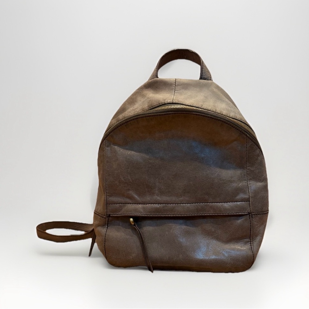 HOBO International Gray Leather Mini Backpack Y2K Moto